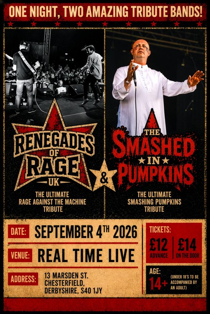 Rage Against The Machine and Smashing Pumpkins Tributes (14+)
