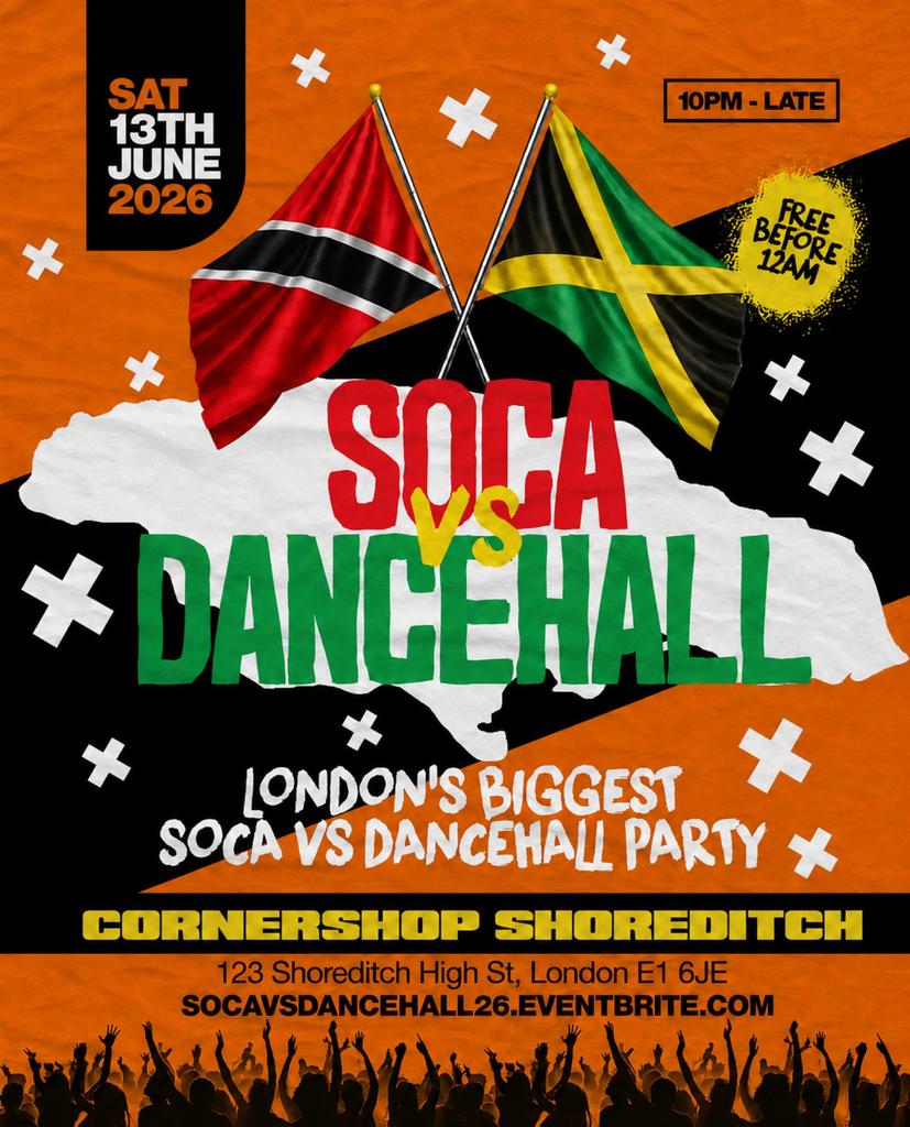 Soca Vs Dancehall Shoreditch – Everyone Free Before 12AM