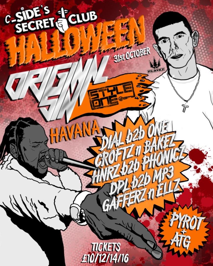Secret Club Halloween @ Havana, w/ Original Sin. 31/10/26