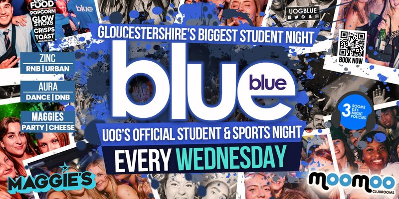 Blue & Blue Wednesdays | Gloucestershire’s Biggest Student Night! 🤯