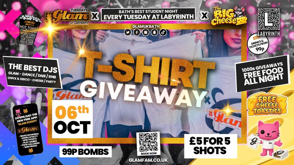 😻  GLAM x The BIG CHEESE 🧀| 2 Brands - One HUGE NIGHT! 🤯👕👕 T SHIRT GIVEAWAY!! 👕👕 Tickets and Drinks from 99p!‼️