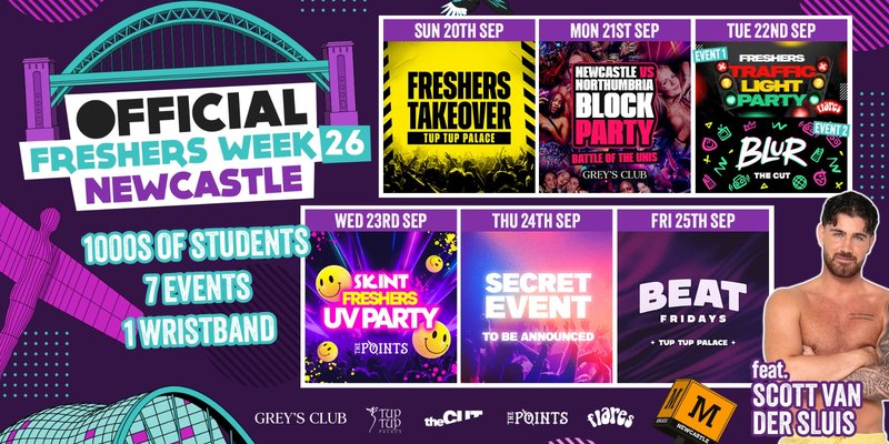 OFFICIAL FRESHERS WEEK '26 - NEWCASTLE!
