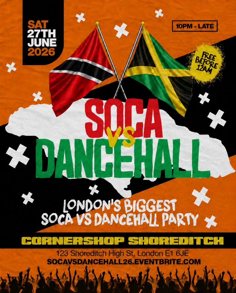Soca Vs Dancehall Shoreditch – Everyone Free Before 12AM