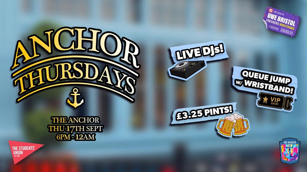 UWE Bristol Official Freshers | Anchor Thursdays