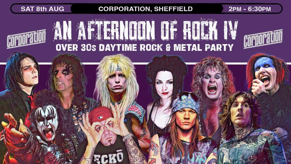 SHEFFIELD An Afternoon of Rock IV - Rock/Metal for the over 30s: 2pm-6:30pm, 8th August
