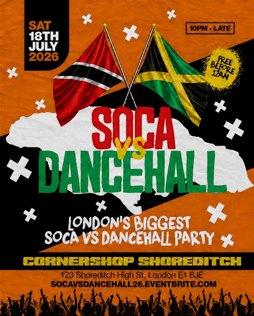 Soca Vs Dancehall Shoreditch – Everyone Free Before 12AM