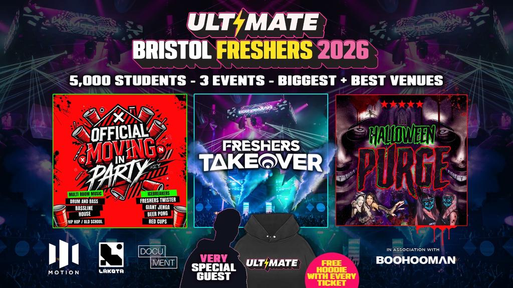 ULTIMATE UWE BRISTOL FRESHERS 2026 ⚡️ Free Hoodie with Ticket