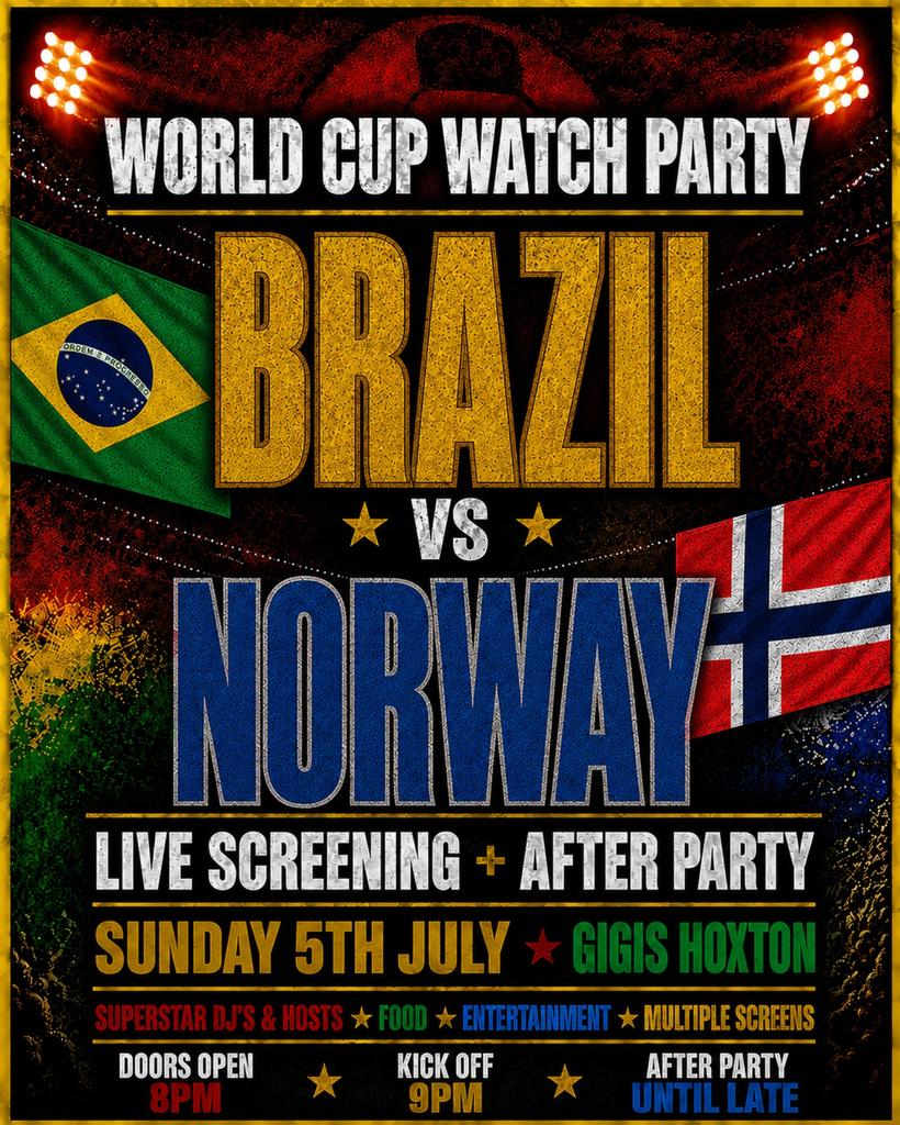 BRAZIL VS NORWAY | WORLD CUP WATCH PARTY & AFTER PARTY
