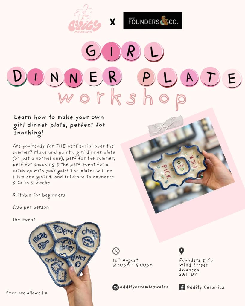 Girl Dinner Plates Pottery Workshop @ Founders