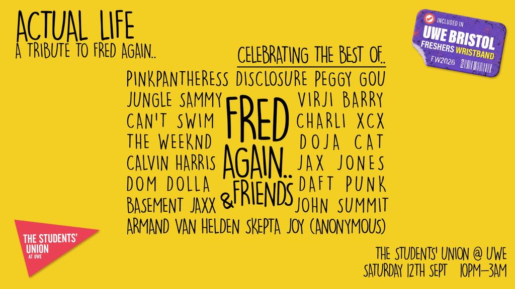 UWE Bristol Official Freshers | Actual Life: A Tribute to Fred Again
