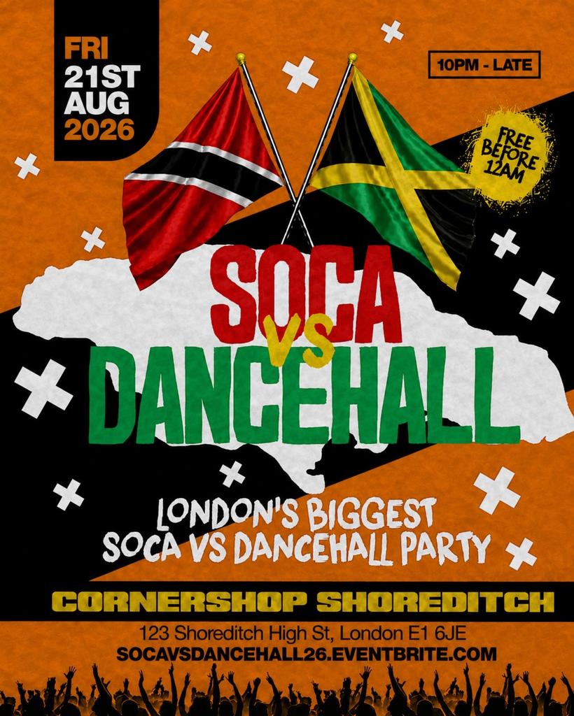 Soca Vs Dancehall Shoreditch – Everyone Free Before 12AM