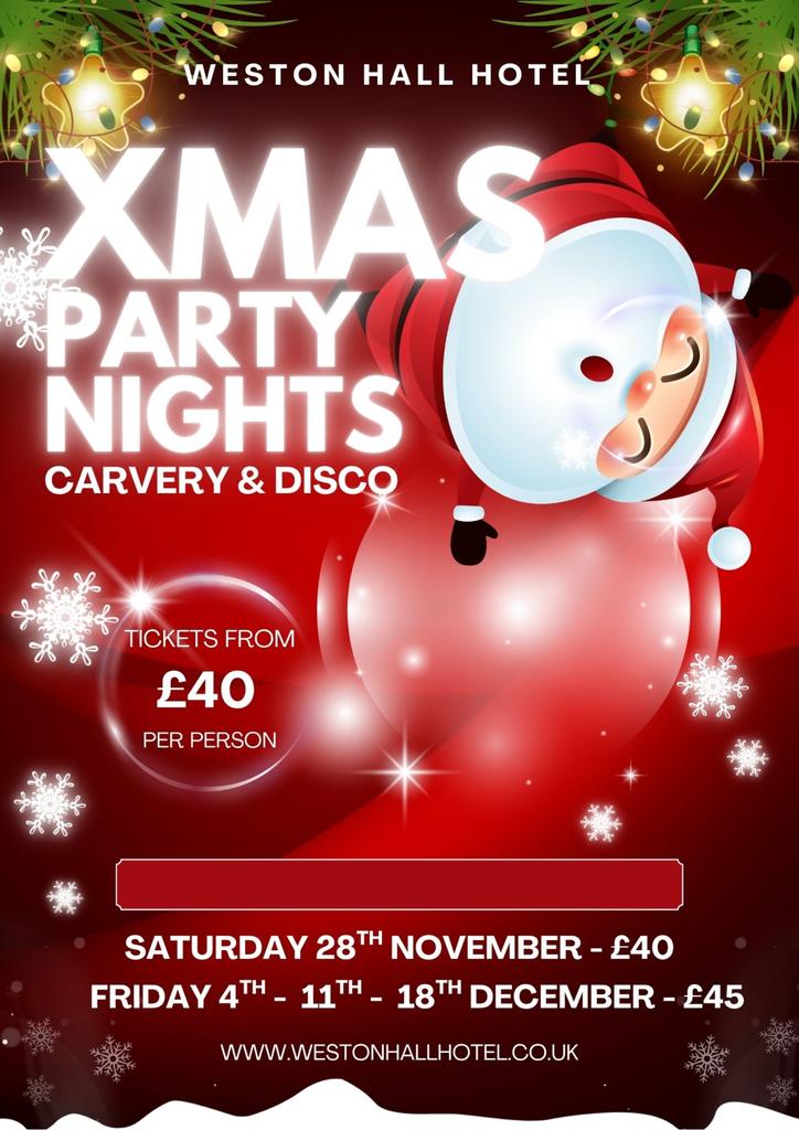 Festive Carvery Party Night: Saturday 28th November