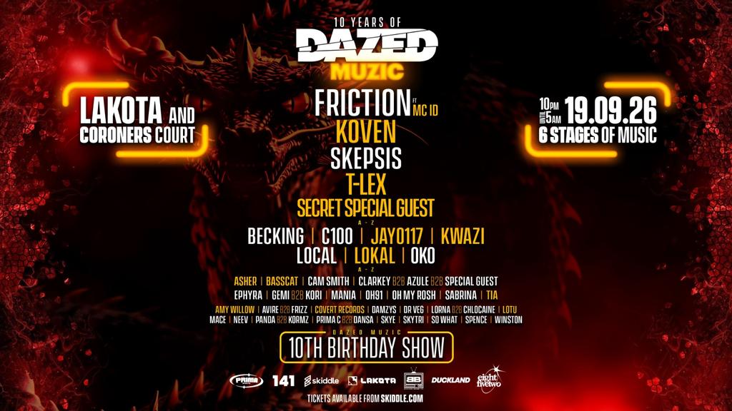Dazed Muzic 10th Birthday ft Friction, Koven, Skepsis + more