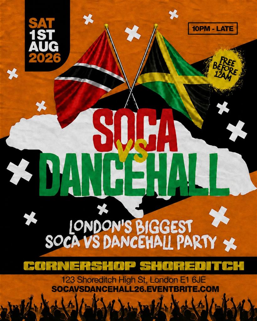 Soca Vs Dancehall Shoreditch – Everyone Free Before 12AM