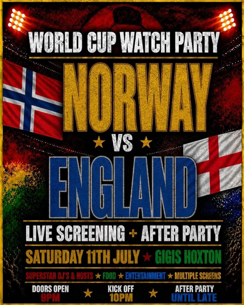 NORWAY VS ENGLAND | WORLD CUP QUARTER FINAL WATCH PARTY & AFTER PARTY