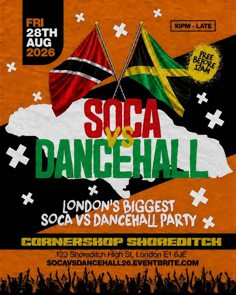 Soca Vs Dancehall Shoreditch – Everyone Free Before 12AM