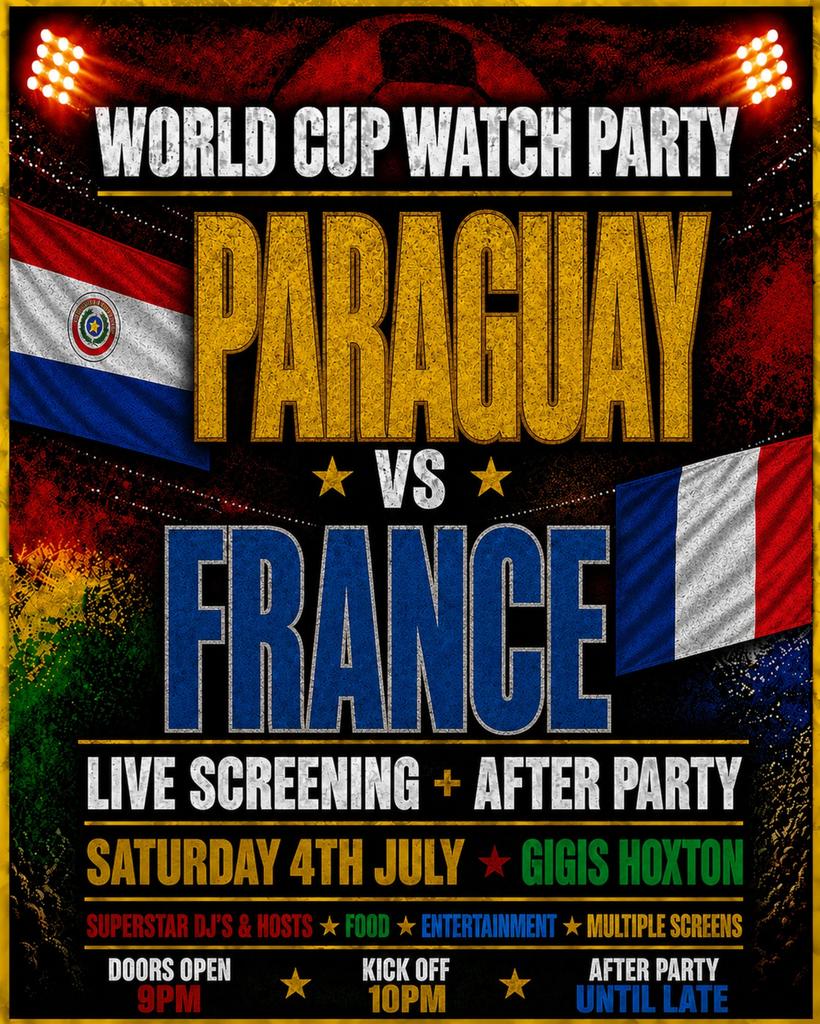 PARAGUAY VS FRANCE | WORLD CUP WATCH PARTY & AFTER PARTY