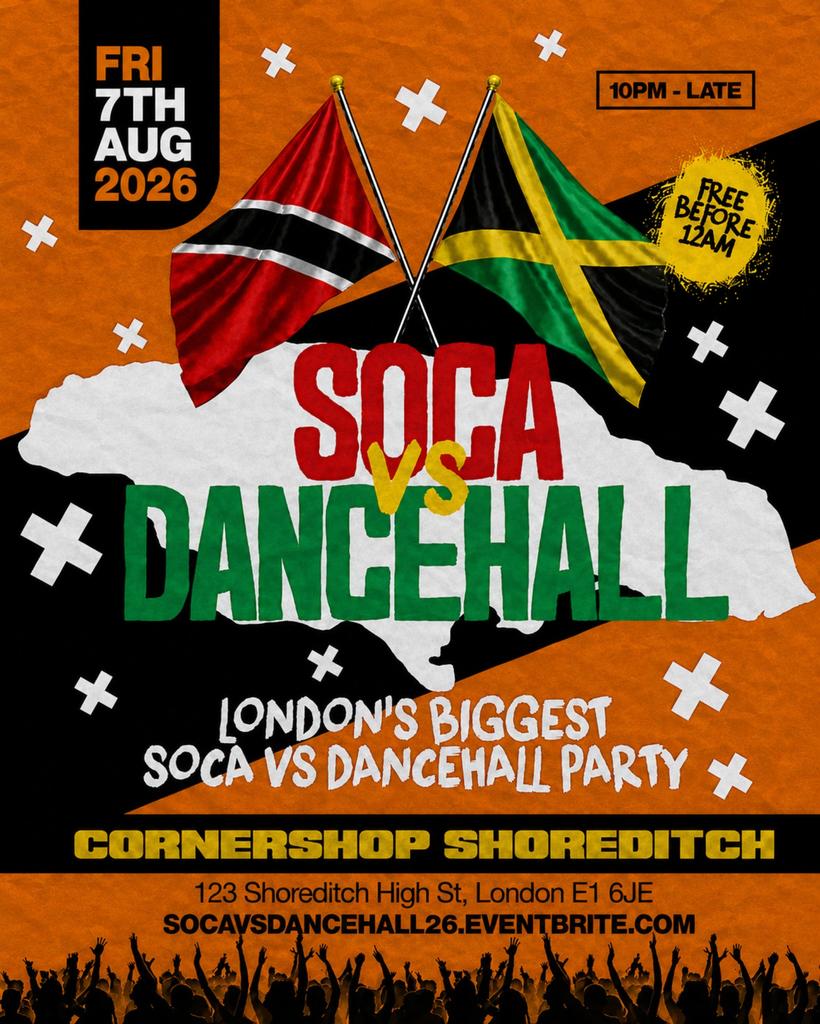 Soca Vs Dancehall Shoreditch – Everyone Free Before 12AM