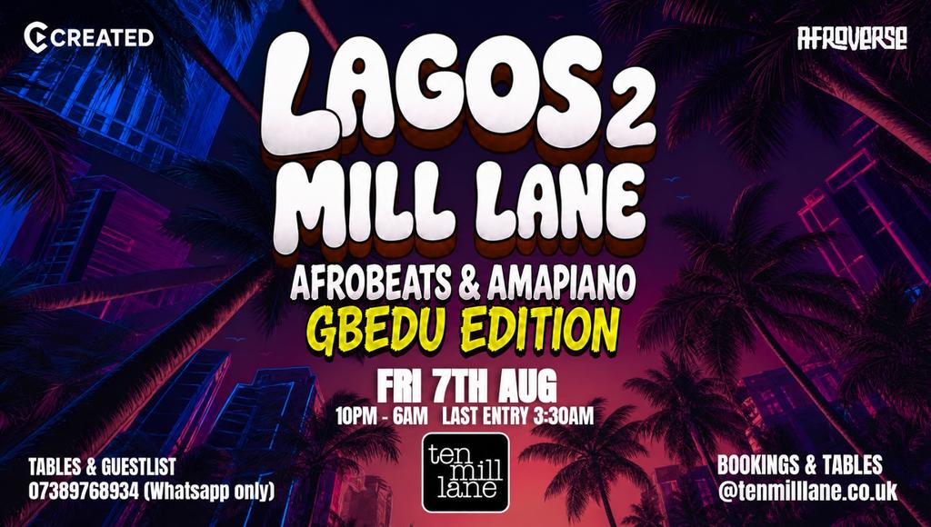 LAGOS 2 MILL LANE AFROBEATS & AMAPIANO GBEDU EDITION 🚨🚨