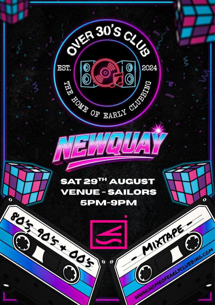 Over 30s Club Presents Day time Disco: Newquay