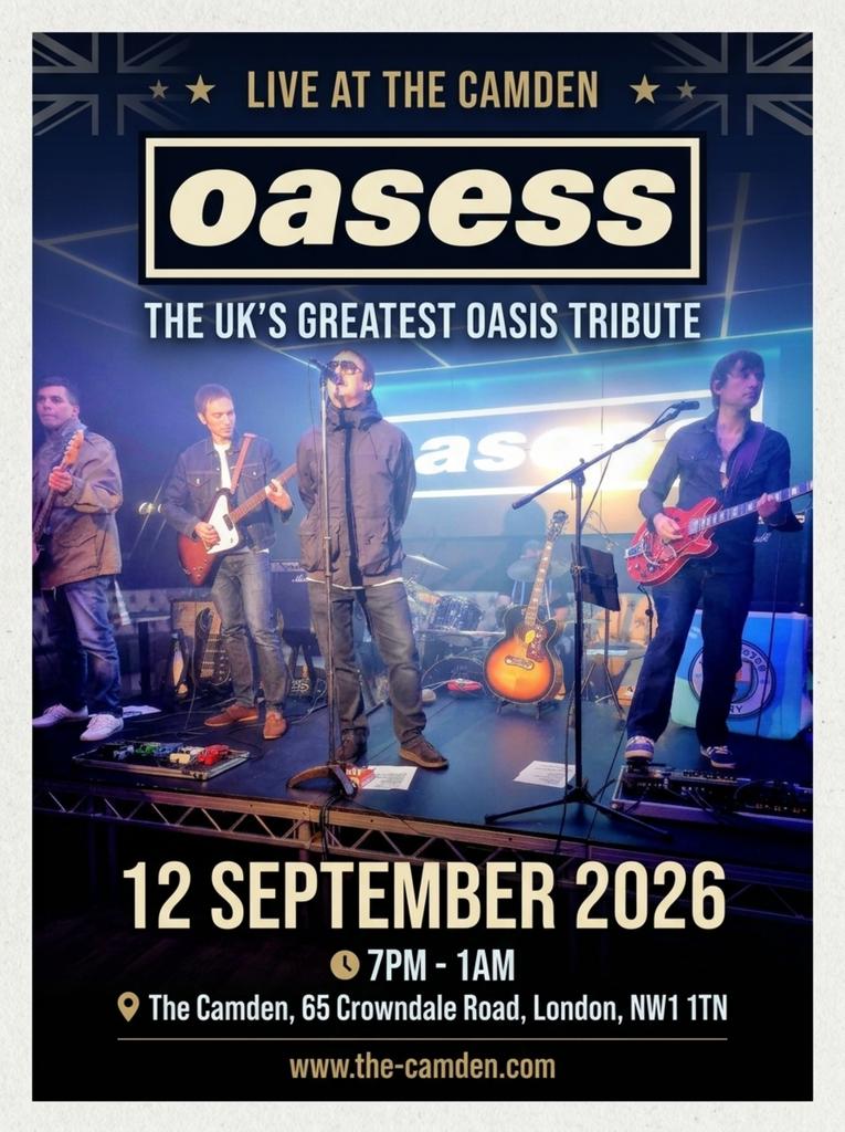 OASESS – The UK’s Greatest Oasiz Tribute Live at The Camden
