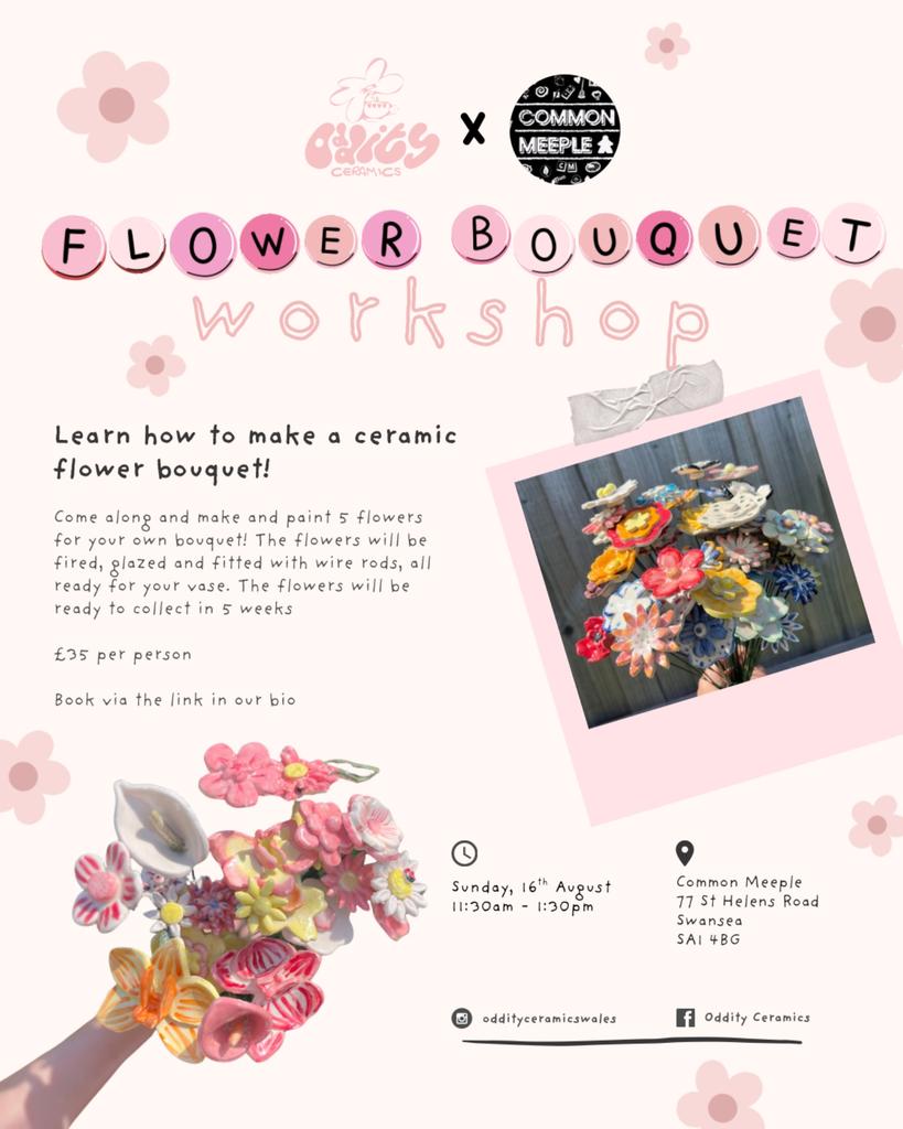 Ceramic Flowers Pottery Workshops @ Common Meeple