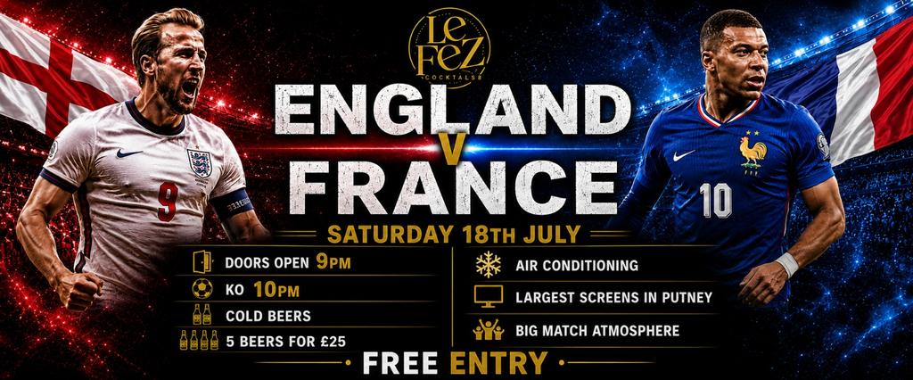 ⚽️ England V France LIVE on The BIG Screens ⚽️