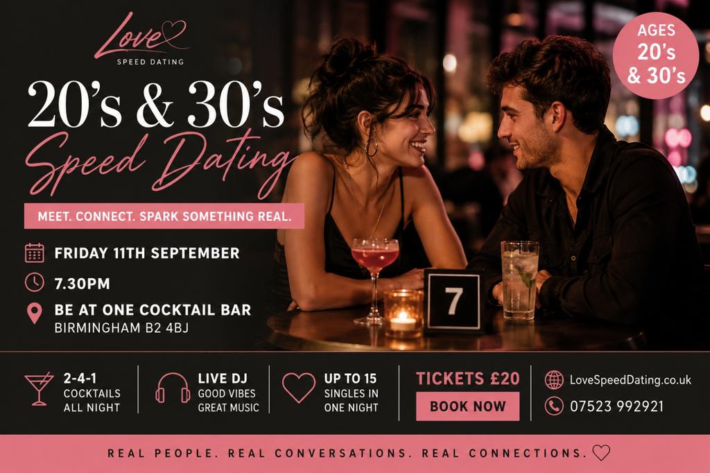 Speed Dating Singles Night ages 20's and 30's Birmingham
