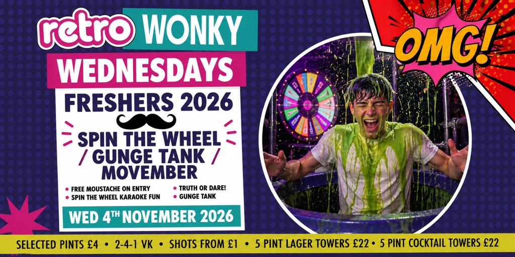 Freshers 2026 - Spin the Wheel / Gunge Tank / Movember
