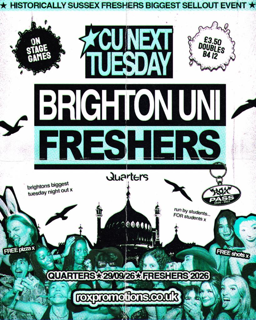C U NEXT TUESDAY | BRIGHTON UNI FRESHERS INITIATION | 29/09
