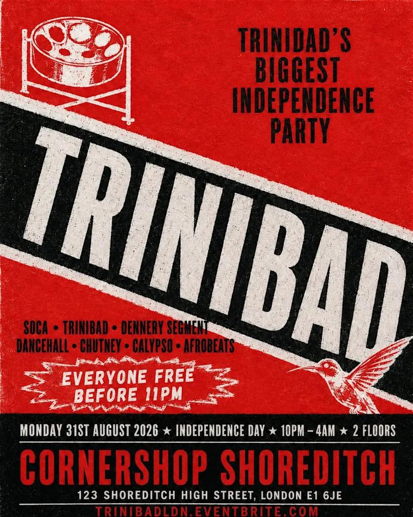 Trinibad - London's Biggest Trini Independence Party - Free Before 11PM