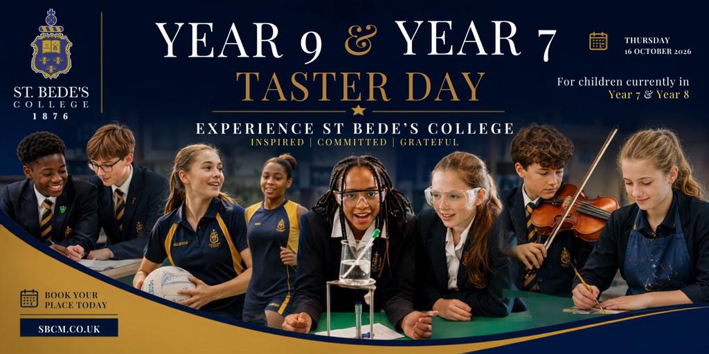St Bede's College Year 7  & Year 9 Taster Day - 16th October 2026 (Open Event)