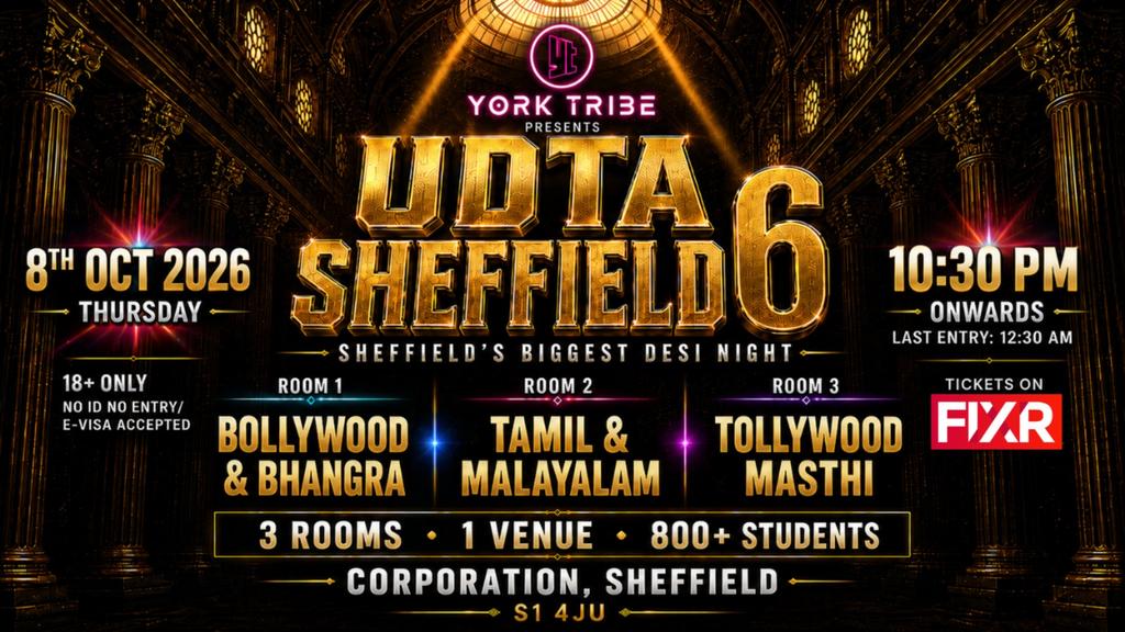 Udta Sheffield 6 - 2026 | Sheffield's Biggest Desi Freshers Night