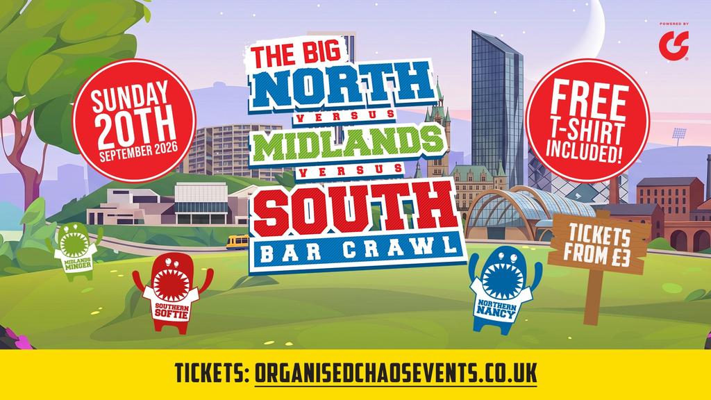 North vs. Midlands vs. South – Sheffield Freshers Bar Crawl