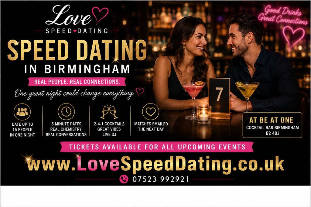 Speed Dating Singles Night Ages 30's & 40's Birmingham