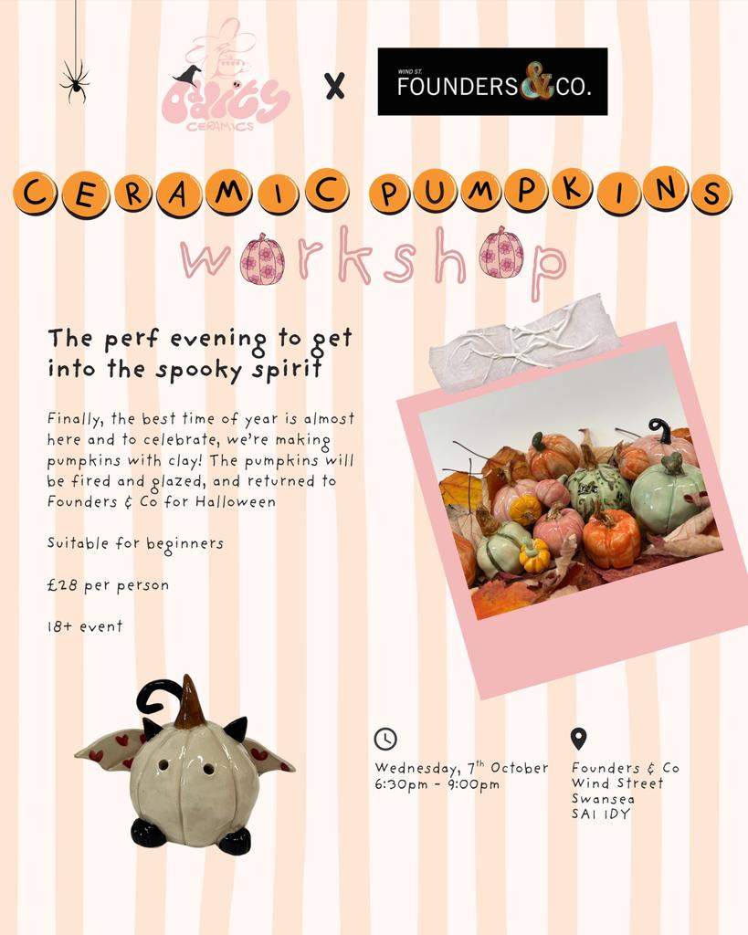 Spooky Pumpkins Pottery Workshop @ Founders