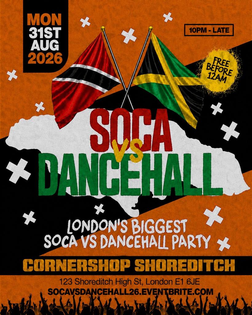 Soca Vs Dancehall Shoreditch – Everyone Free Before 12AM