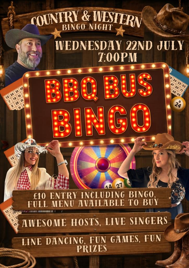 Country & Western Bingo Night at The Old School BBQ Bus