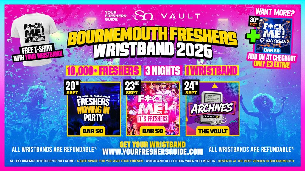 Bournemouth Freshers Week Wristband 2026