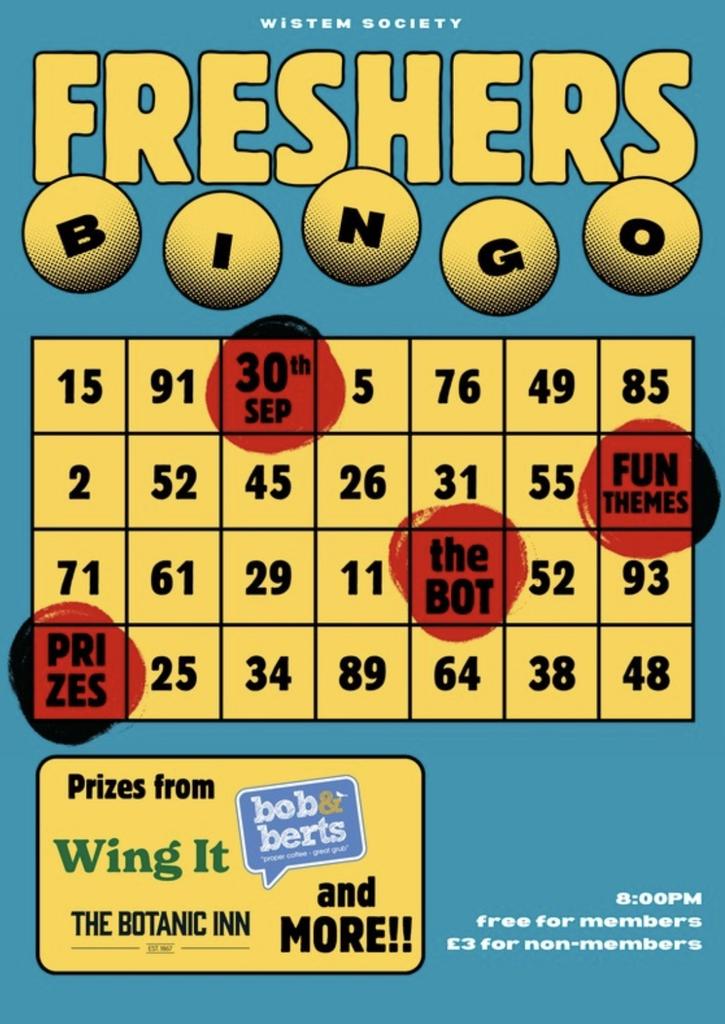 Fresher's Bingo