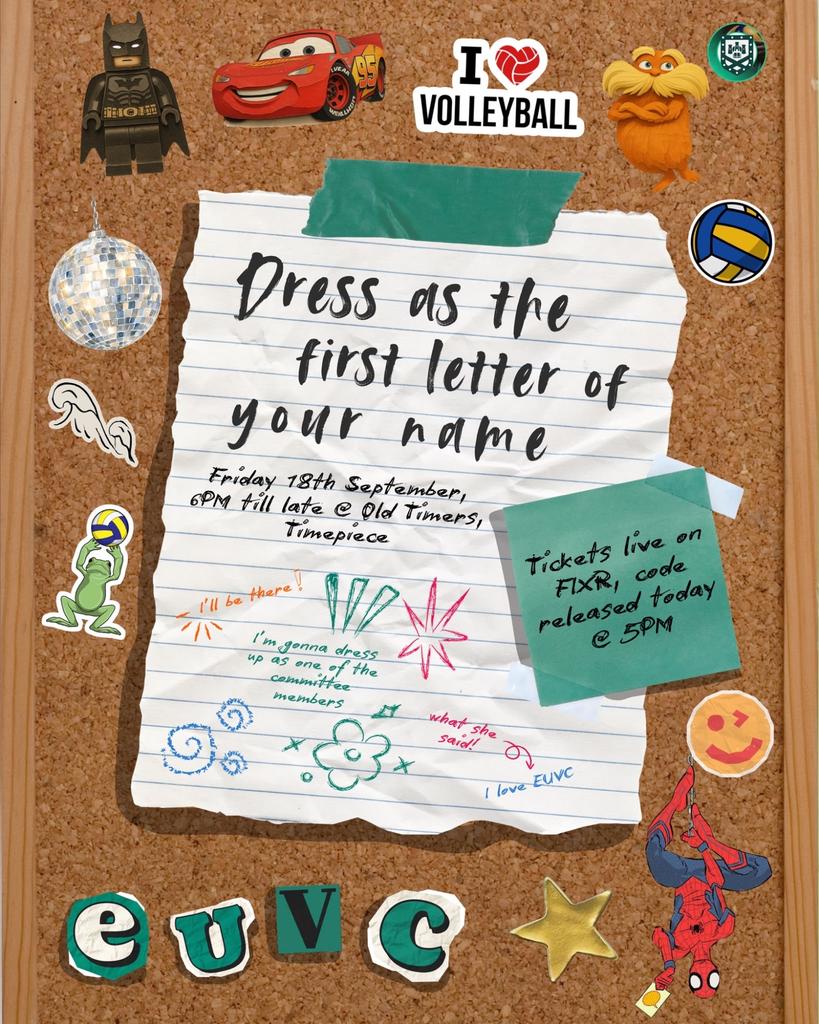 Dress as the first letter of your name