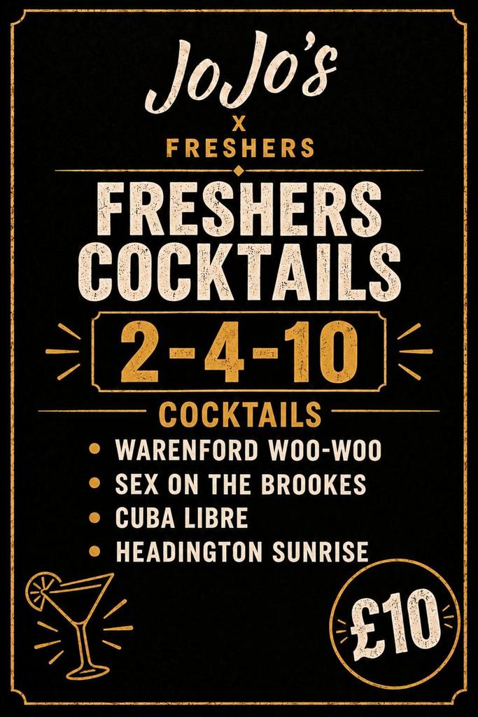 JoJo's X Freshers Cocktail Deals