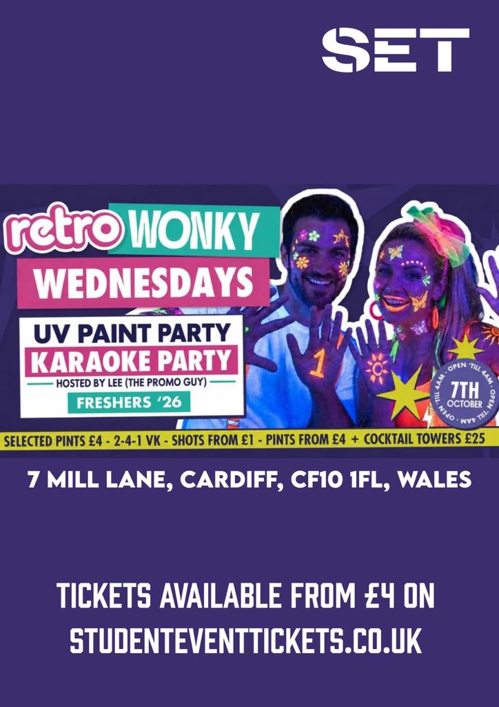 Freshers UV Paint Rave @ Retro Cardiff - 7 October