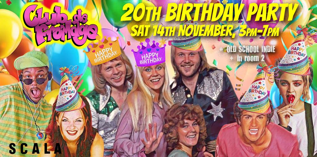 Club de Fromage's 20th Birthday Party - 3pm-7pm (Over 30s Only) - November 14th *1/4 Sold Already*