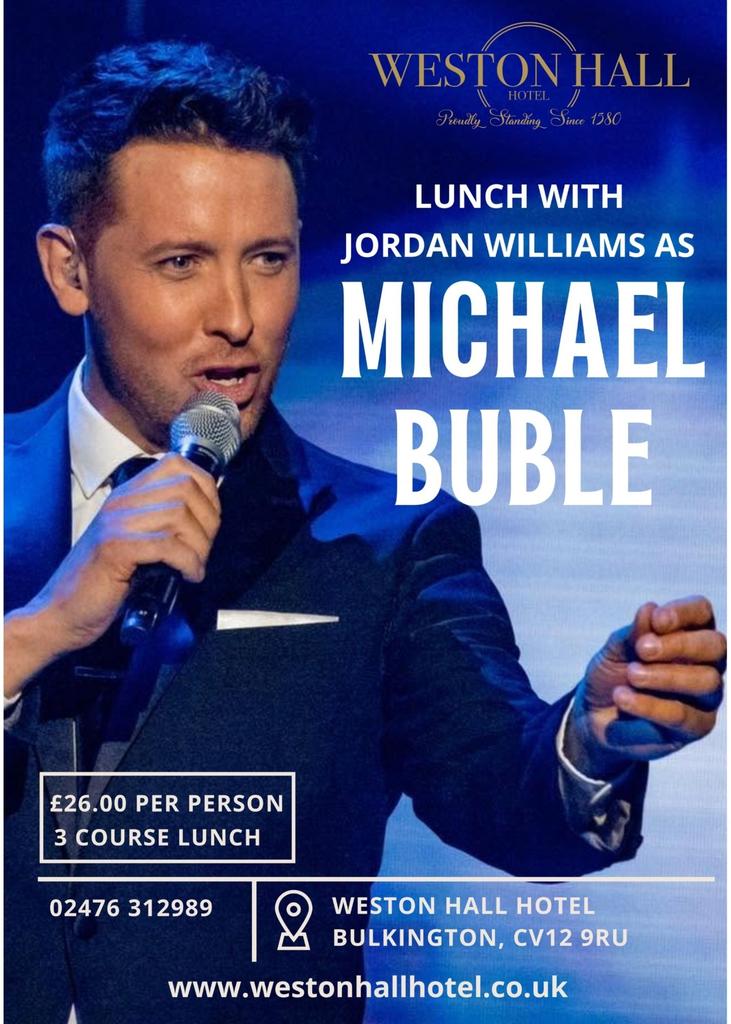 Lunch with Jordan Williams as Michael Bublé (NEW DATE ADDED)