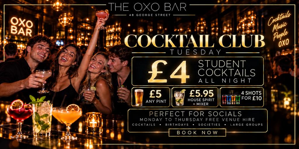 Cocktail Club Tuesdays | £4 Student Cocktails All Night