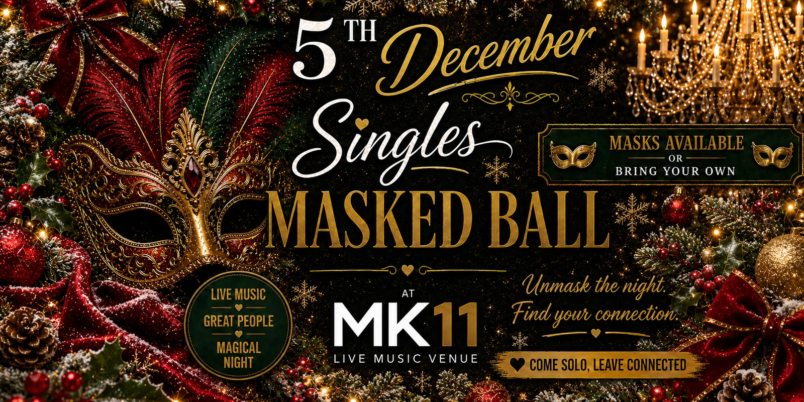 Singles Masked Ball - Free Entry