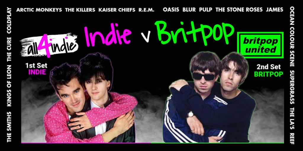 Indie vs Britpop (14+)