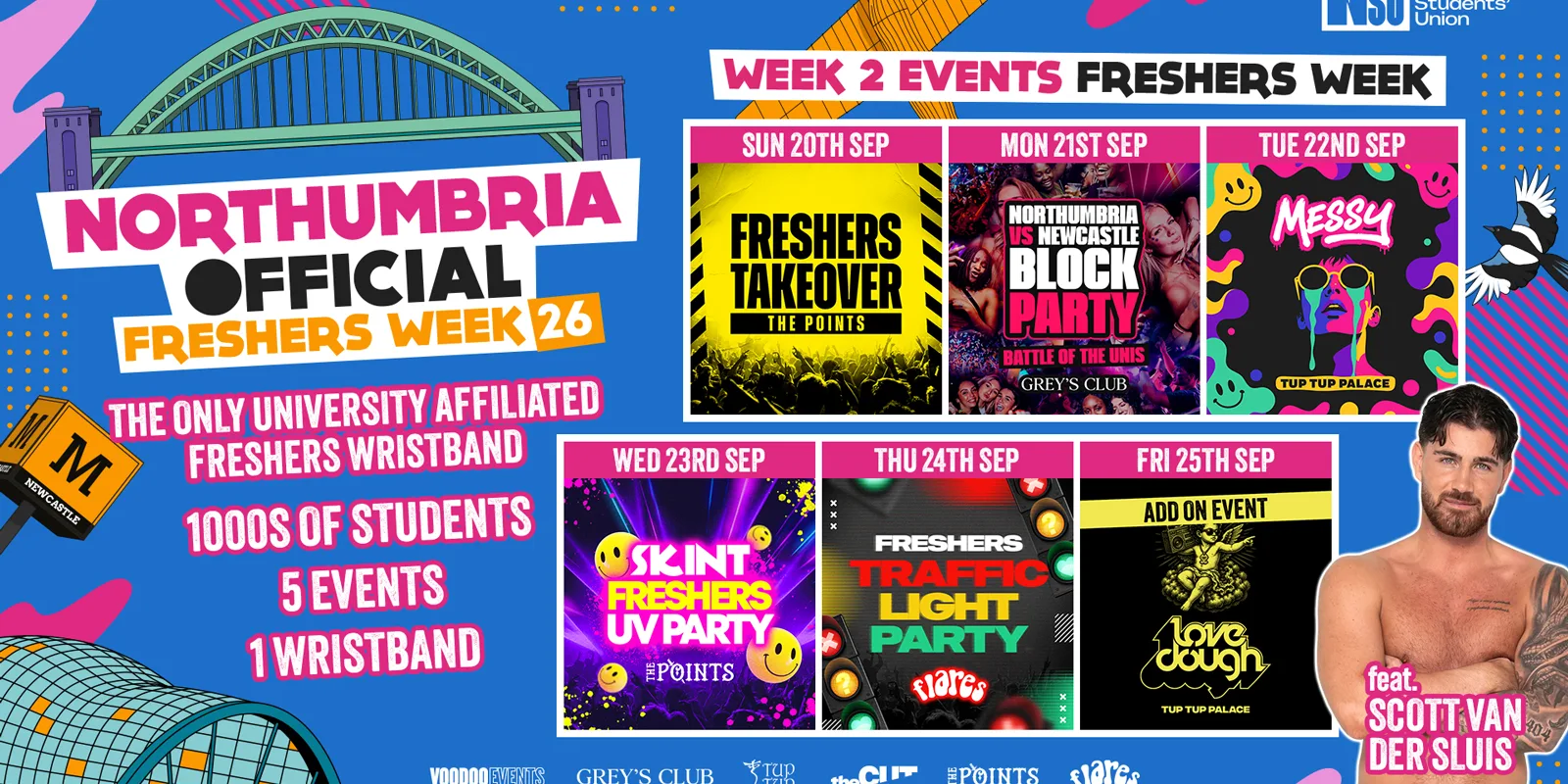 THE OFFICIAL NORTHUMBRIA FRESHERS WRISTBAND - WEEK 2