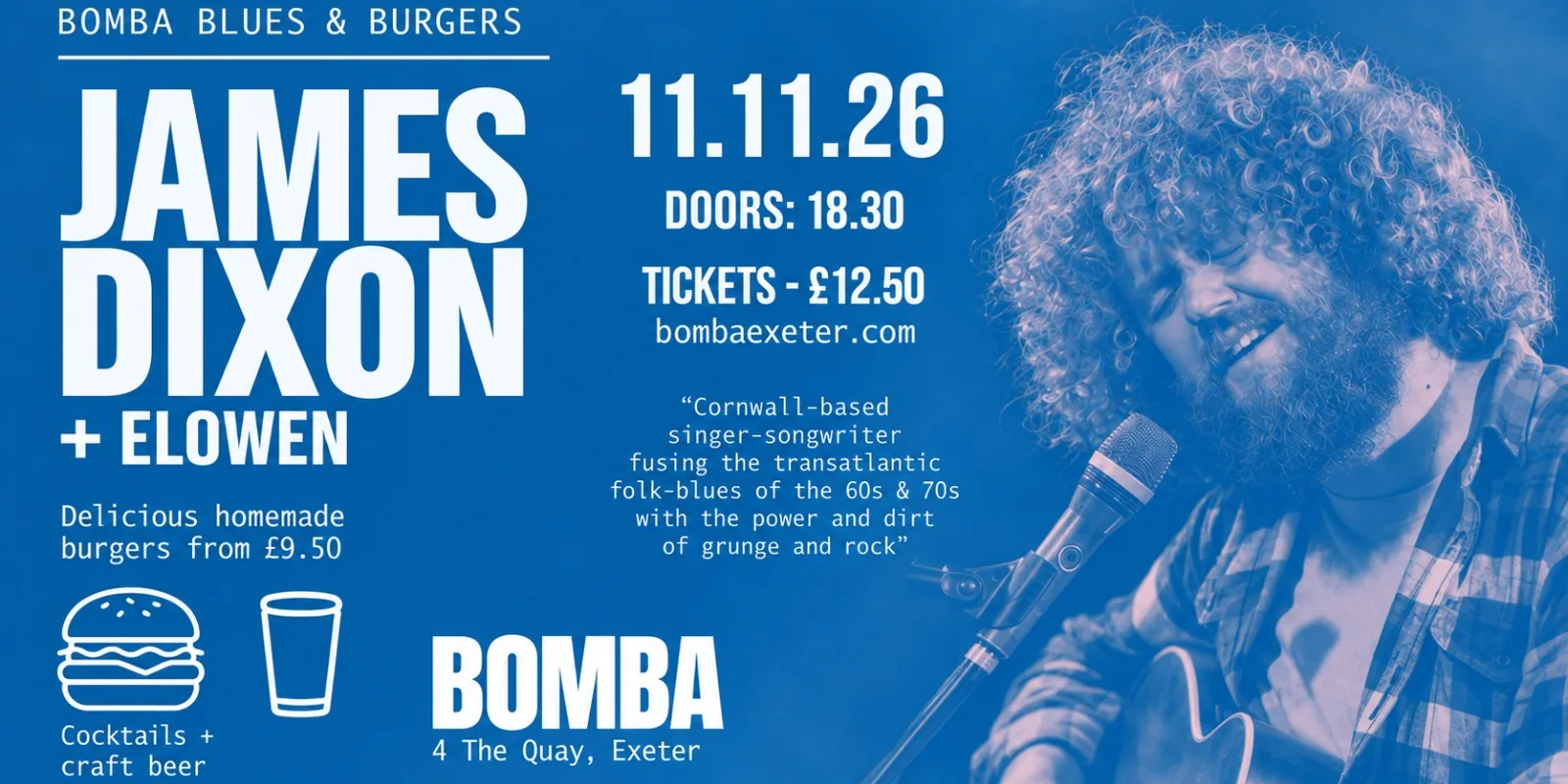 Blues & Burgers - JAMES DIXON | 11.11.26 | Bomba Exeter